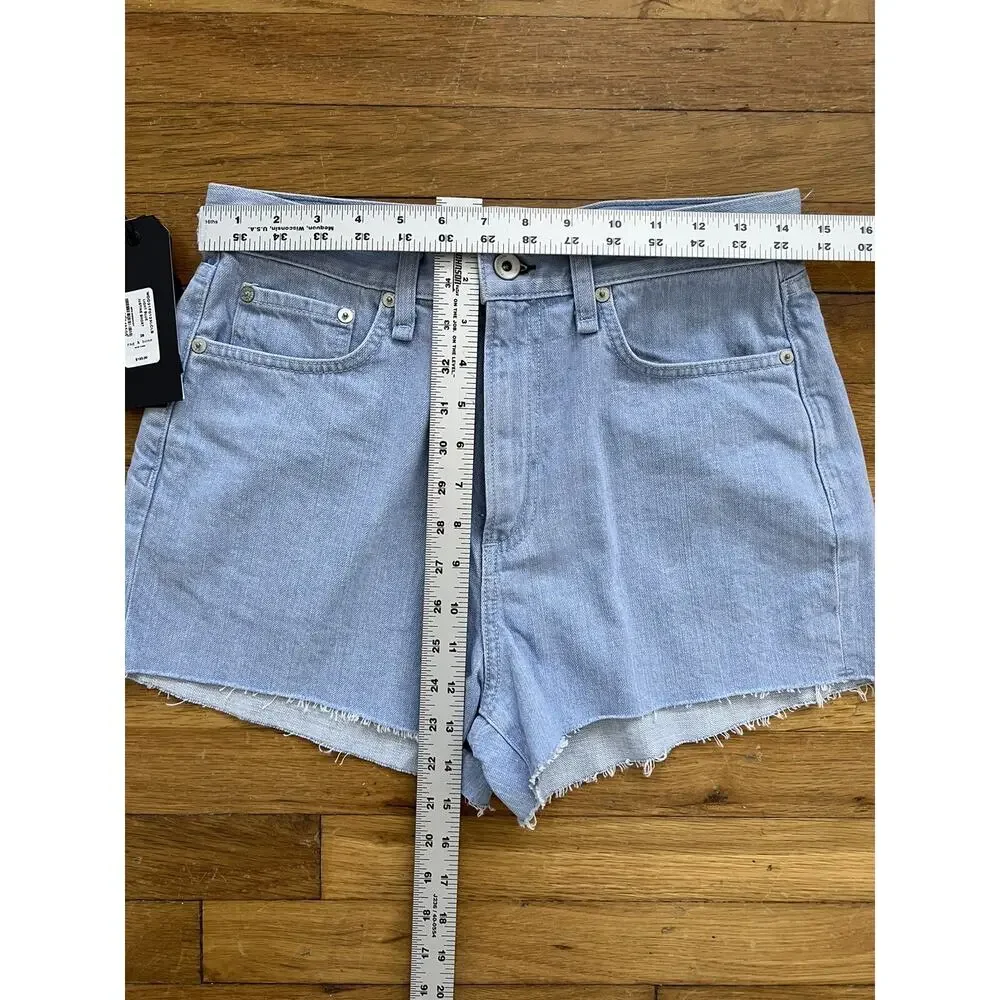 Rag & Bone light blue justine short women size 28 high rise Shorts A003007 - Picture 6 of 9